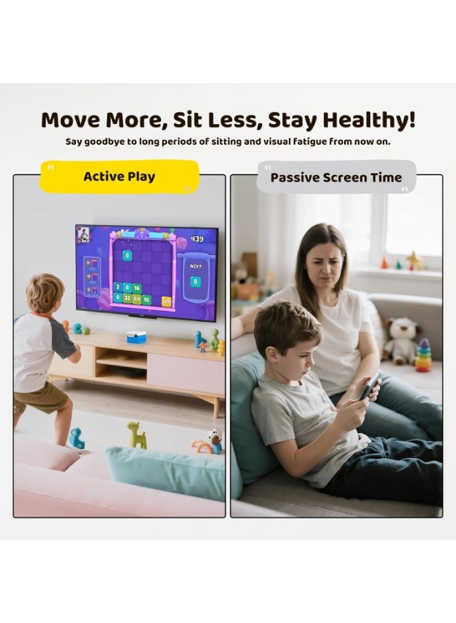 Kinhank MotionX Motion Game Console for Children & Families, Interactive Video Game Console with HD Camera, 2 Players, 37 Games, No Controllers & Subscription Fees, Parent-Child Interaction, Gift from 3 Years - Image 4